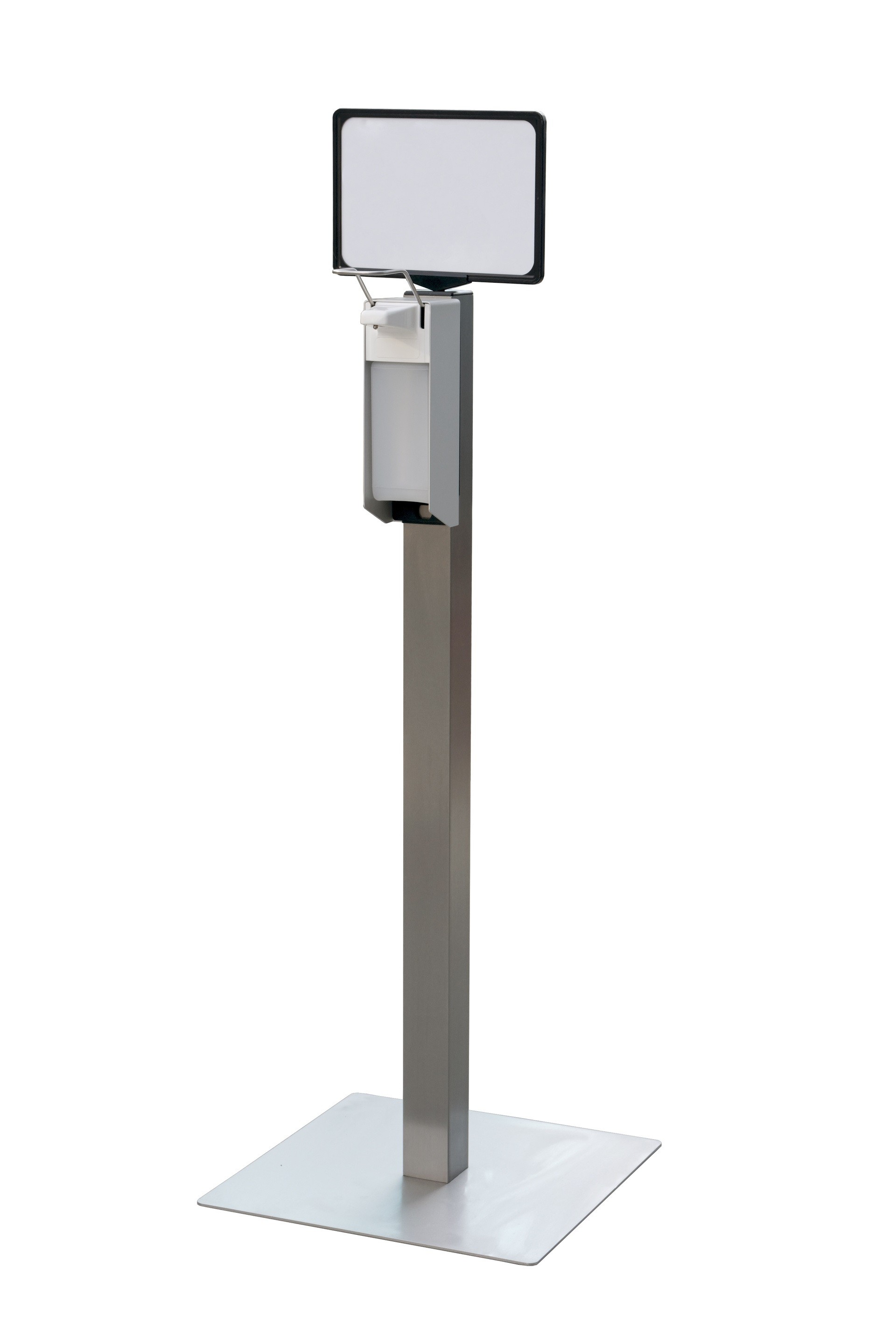 Desinfektionssäule Edelstahl inkl. Desinfektionsspender 1000 ml